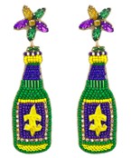  Mardi Gras Theme Bottle Earrings