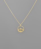  Mountain Cutout Round Necklace