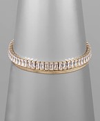  Baguette Crystal & Snake Chain Bracelet