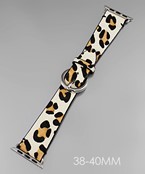  Leopard Print Cowhide Smartwatch Band