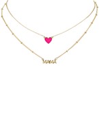  Druzy Heart & MAMA Necklace Set