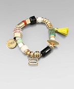  Multi Bead Tassel & Chain Bracelet
