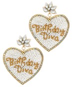  BIRTHDAY DIVA Heart Earrings