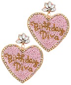  BIRTHDAY DIVA Heart Earrings