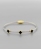  3 Clovers 2mm Cable Bracelet