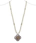  Embossed Wave & Pearl Chain Necklace 