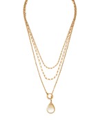  Chain & Teardrop Pendant Necklace Set