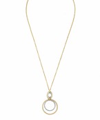  Duo Oval & Circle Linked Pendant Necklace