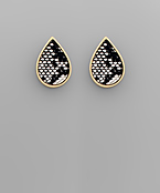  Snake Skin Teardrop Earrings