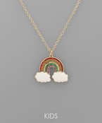  Enamel Kids Pendant Necklace