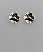  Snake Skin Disk Earrings