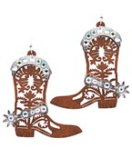  Wood Cowboy Boots Earrings