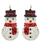  Glitter Snowman Earrings