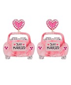  JUST MARRIED Wedding Car Earrings