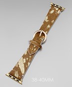  Gold Brushed Cowhide Leather Smartwatch Band