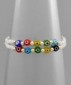  2 Row Evil Eye Bead Bracelet
