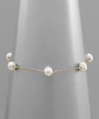  Thin Chain & Pearl Mix Bracelet
