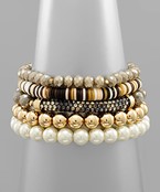  5 Row Mix Beads Bracelet