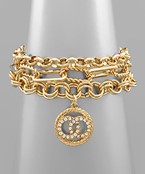  Crystal Circle Linked Bracelet