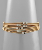  Guitar String & Square Bracelet