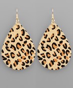  Leopard Cowhide Teardrop Earrings