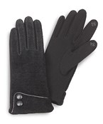  Chenille Feel Button Deco Gloves