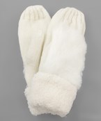  Boucle Lining Faux Fur Mitten Gloves