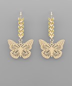  Filigree Butterfly Drop Earrings