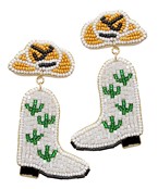  Beaded Cactus Boots Earrings