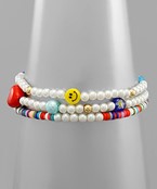  3 Smile Multi Beads Bracelet