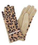  Leopard Smart Touch Fur Gloves