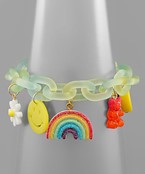  Acrylic Chain & Multi Charm Bracelet