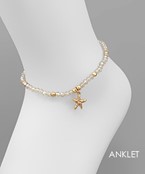  Beaded Starfish Charm Anklet