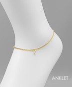  Crystal & 2 Row Anklet