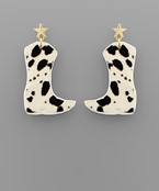  Animal Print Cowboy Boot Earrings