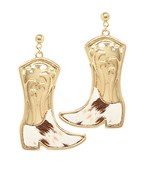  Cow Print Cowboy Boot Earrings