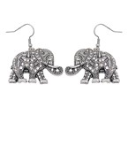  Crystal Elephant Dangle Earrings