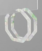  Octagon Acrylic Open Hoops