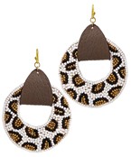  Beaded Leopard Print Earrings