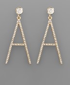  Pave Crystal Letter Earrings