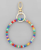  Silicone Coated Bead Key Ring Bracelet