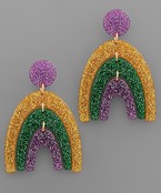  Mardi Gras Glitter Arch Earrings