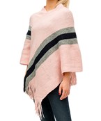  Stripe Soft Poncho