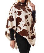  Cow Print Fur Poncho