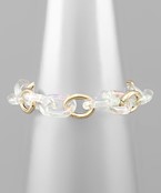  Acrylic & Metal Chain Bracelet