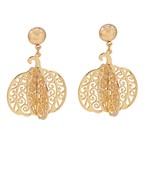  3D Filigree Pumpkin Earrings