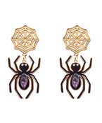  Epoxy Spider & Web Earrings