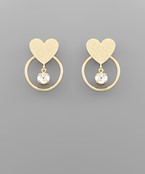  Heart & Circle Earrings