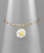  Flower Charm Chain Bracelet