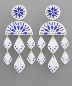  Texture Printed Dangle Earrings